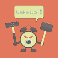 angry alarm clock vector