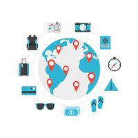 world travel icon vector