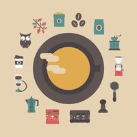 retro coffee icon vector