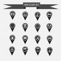 Set of Map Pointer icons for website and communication vector