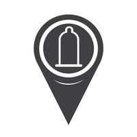 Map Pointer Condom Icon vector