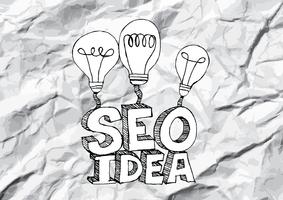 Seo Idea SEO Search Engine Optimization en papel arrugado vector