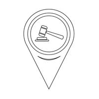 Map Pointer gavel icon vector