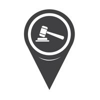 Map Pointer gavel icon vector