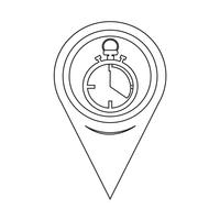 Map Pointer Stopwatch Icon vector