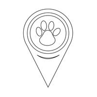 Map Pointer paw print icon vector