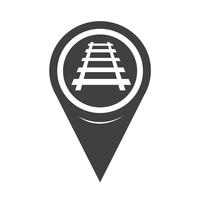 Mapa Puntero Icono de pista ferroviaria vector