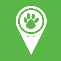 Map Pointer paw print icon vector