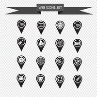 Conjunto de iconos de mapa puntero para sitio web y comunicación vector