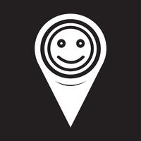 Map Pointer Smile Icon vector