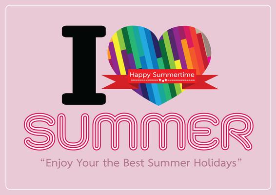 I love Summer concept  idea design card