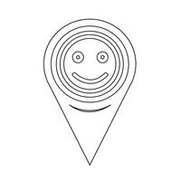 Map Pointer Smile Icon vector