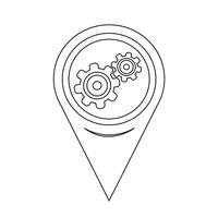 Map Pointer Gear icon vector