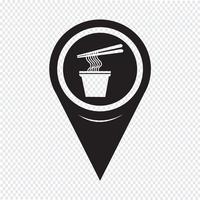 Map Pointer Noodles Icon vector