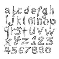 Hand drawn letters font written with a pen vector