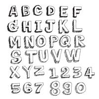 Hand drawn letters font written with a pen vector