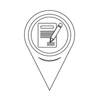 Map Pointer Pencil Icon And Notebook Icon vector