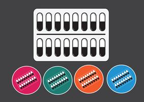 Pills and capsules icon set vector