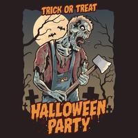 Fiesta de halloween zombie. capa editable vector