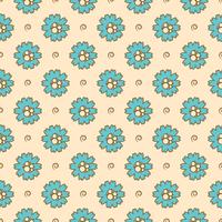 Vector pattern of flowers with strokes and circles