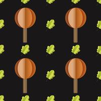 Colorful seamless pattern of trees and leaves cut out of paper vector