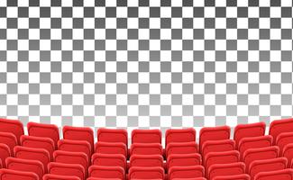 empty red seats at the front theater movie isolated template vector