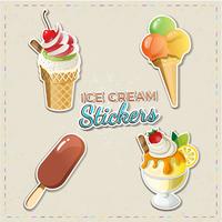 Ice cream stickers collection vector