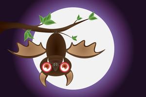Happy Halloween, bat, twigs, with the moon, background scenes, shades of purple vector