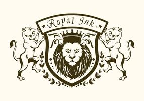 logo de león de tinta real vector