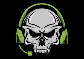 skull headphone head vector