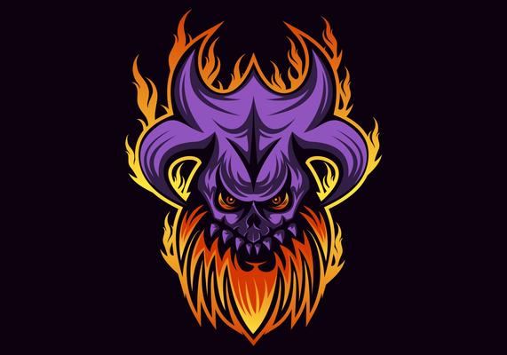 skull fire vector illustration