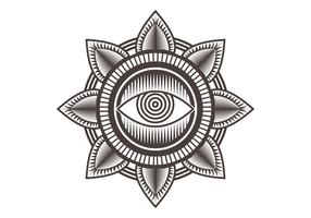 one eye mandala design vector illustration