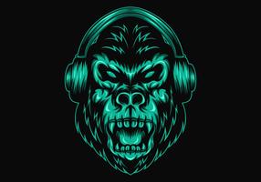 gorilla headphone vector