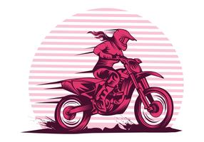 dama rápido motocross vector