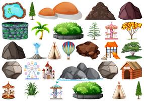 Set of nature landscape vector