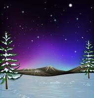 Nature scene with snow on the ground vector