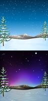 Nature scene with snow falling vector