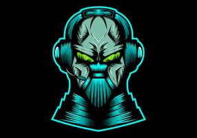 monster streaming headphone vector illustration