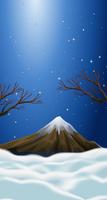 Nature scene with snow on mountain top vector