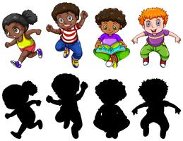 Set of chubby children character vector