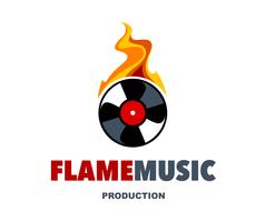 Flame Music Logo vector