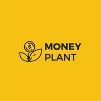 Logotipo de la planta de dinero. Crecimiento de las inversiones e inversiones. Logotipo del fondo fiduciario.