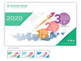 Website template vector set for web page design or company presentation.