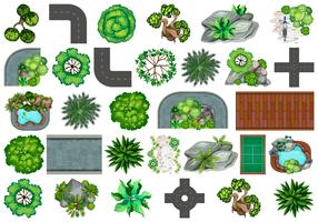Set of plant for decoration vector