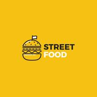 Street food burger with road logo vector