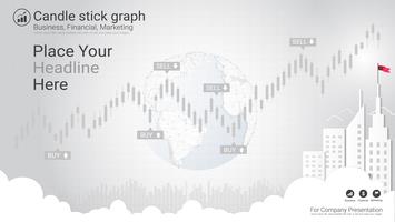 Candlestick patterns is a style of financial chart. vector