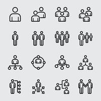 Business team and Organize line icon