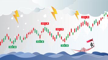 Candlestick patterns is a style of financial chart. vector