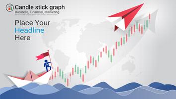 Candlestick patterns is a style of financial chart. vector