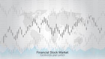 Candlestick patterns is a style of financial chart. vector